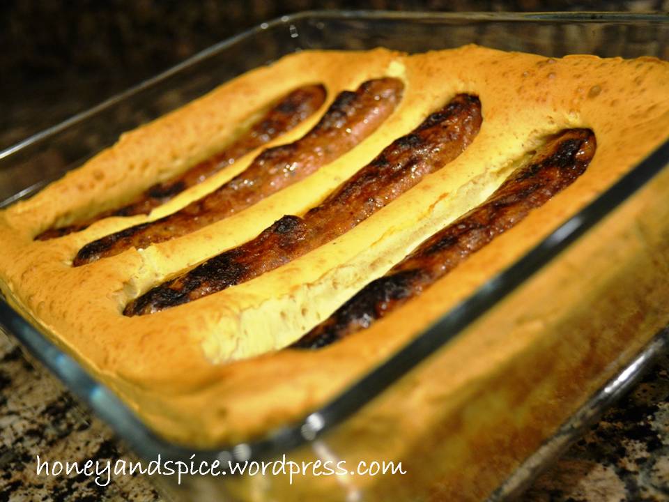 toad in hole. Toad in the Hole with Onion